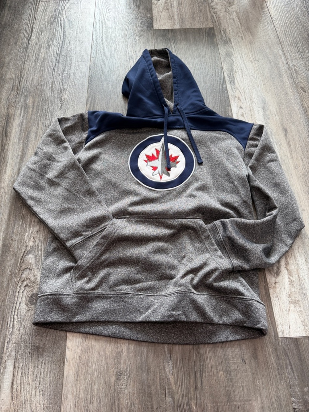 Winnipeg Jets Gray‎ & Navy Pullover Hoodie